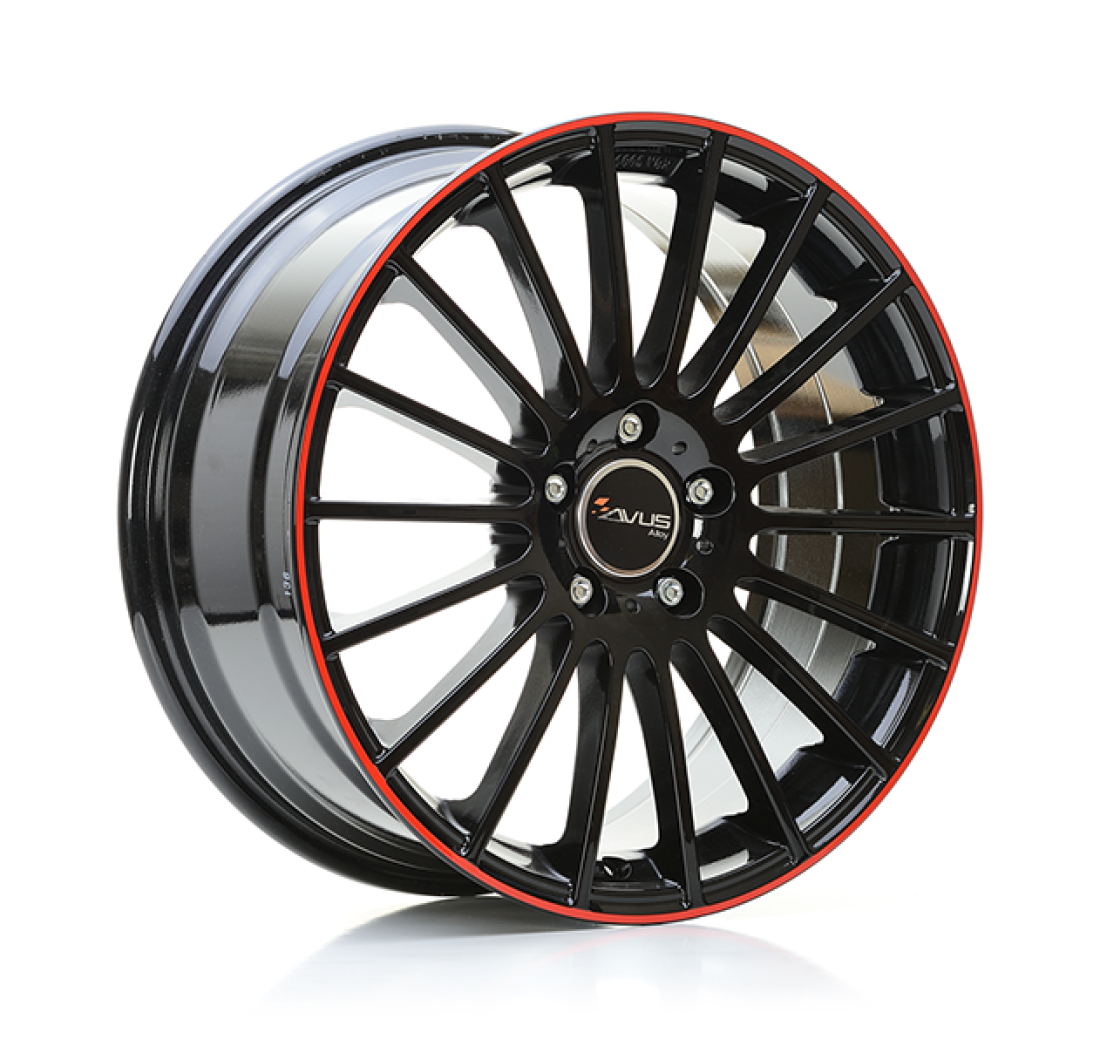 AC-M03 8x 19 +35 5x112 AVUS 66,6 BLACK RED LINE